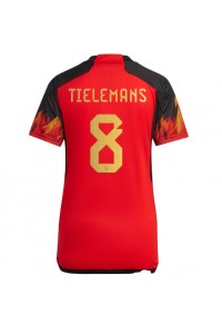 België Youri Tielemans #8 Voetbaltruitje Thuis tenue Dames WK 2022 Korte Mouw